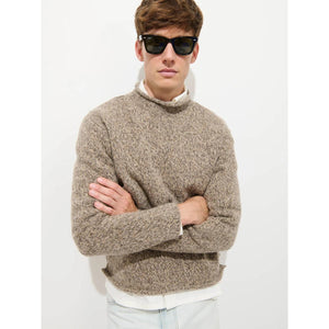Marled Rollneck In Merino Wool Marled Cedar - Sweater
