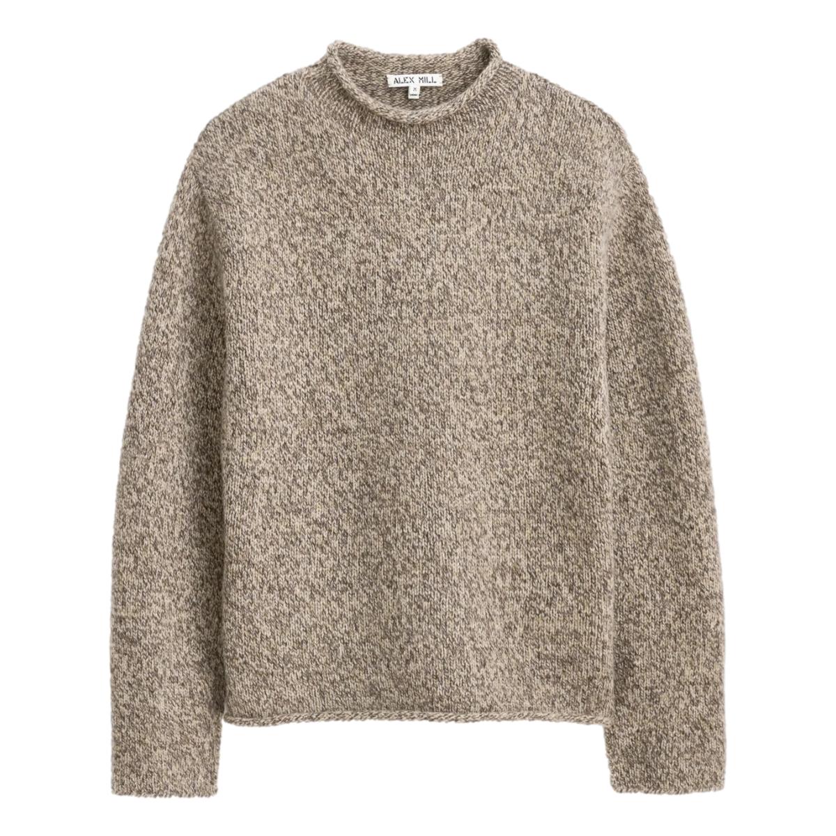 Marled Rollneck In Merino Wool Marled Cedar - Sweater