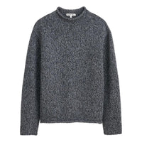 Marled Rollneck In Merino Wool Marled Charcoal - Sweater