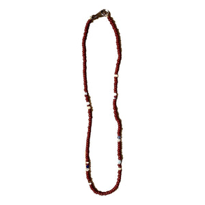 Maroon Bead Necklace - Necklace