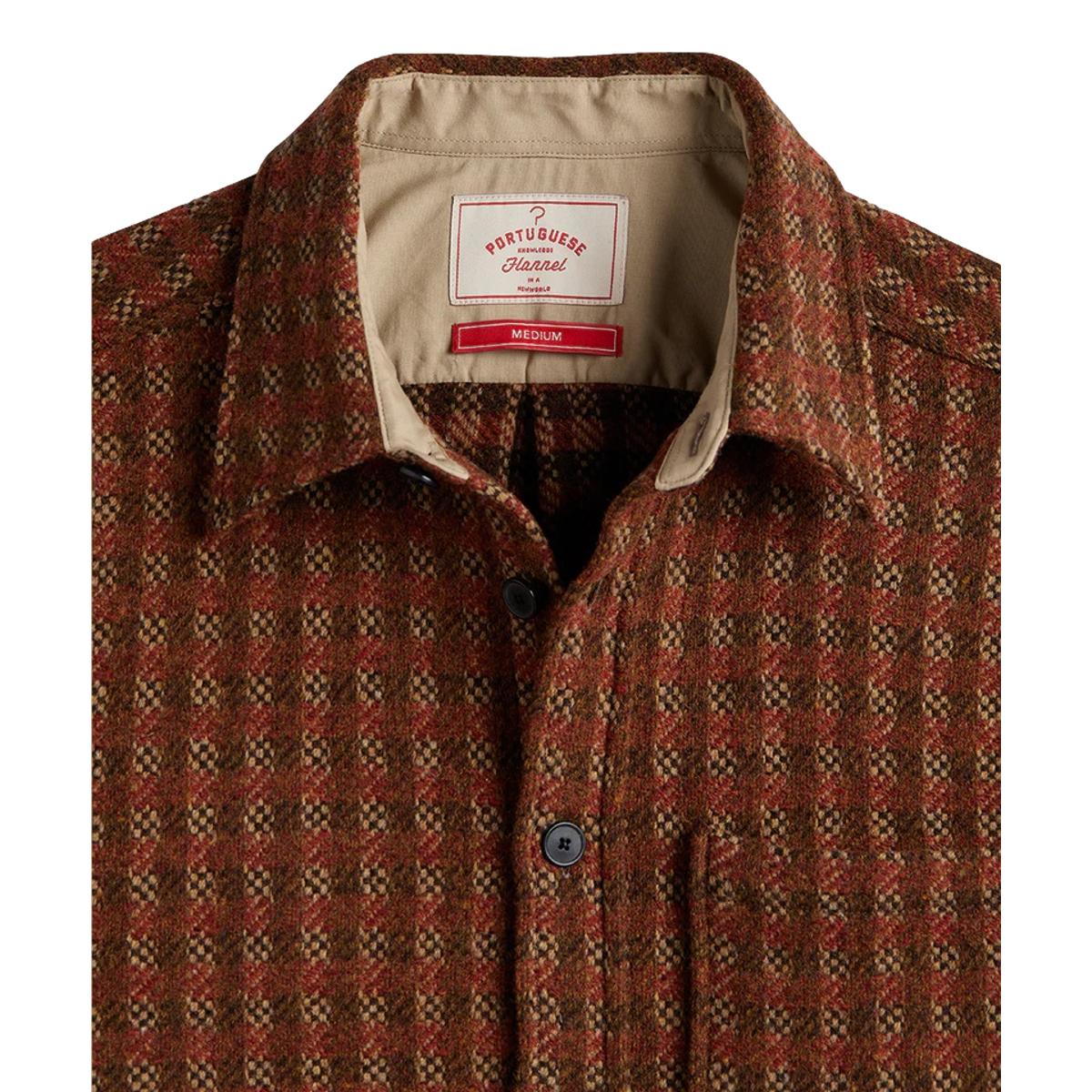 Merino Tweed Shirt Brown - Shirts