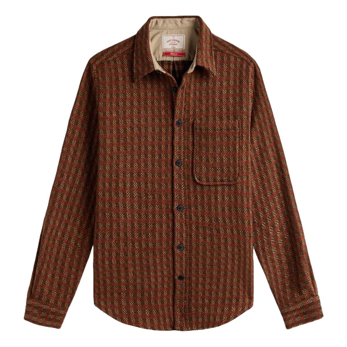 Merino Tweed Shirt Brown - Shirts
