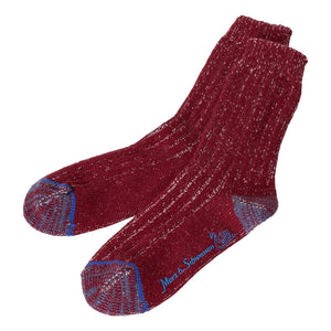 Merino Wool Extra-Fine Socks Red Nature Mel - Hat