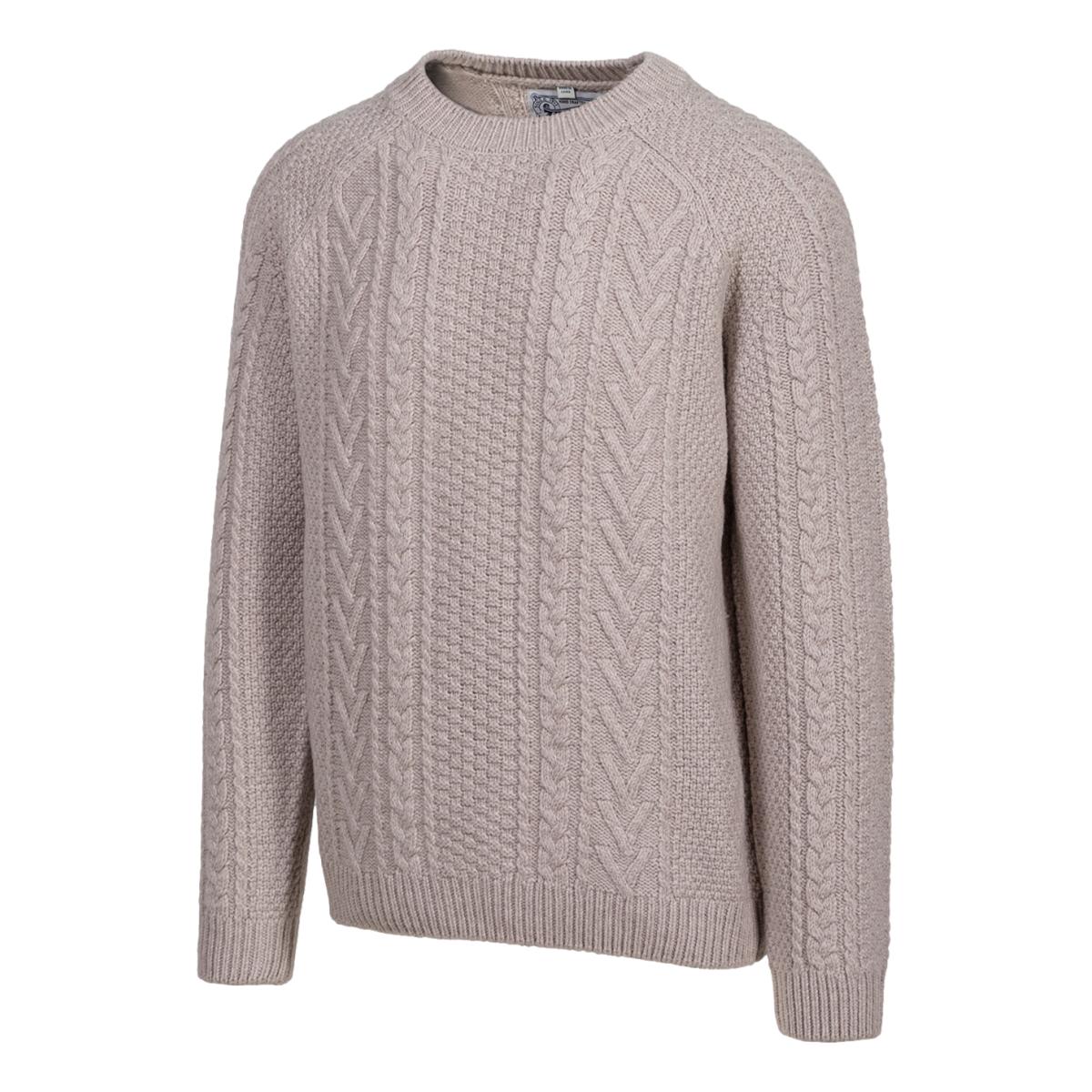 Merino Wool Fisherman’s Sweater Oatmeal - Sweater