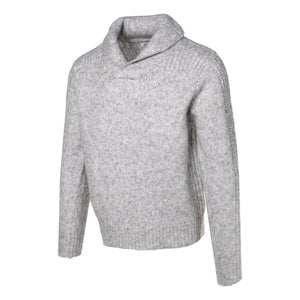 Midweight Triple Blend Shawl Collar Sweater Cloud Grey