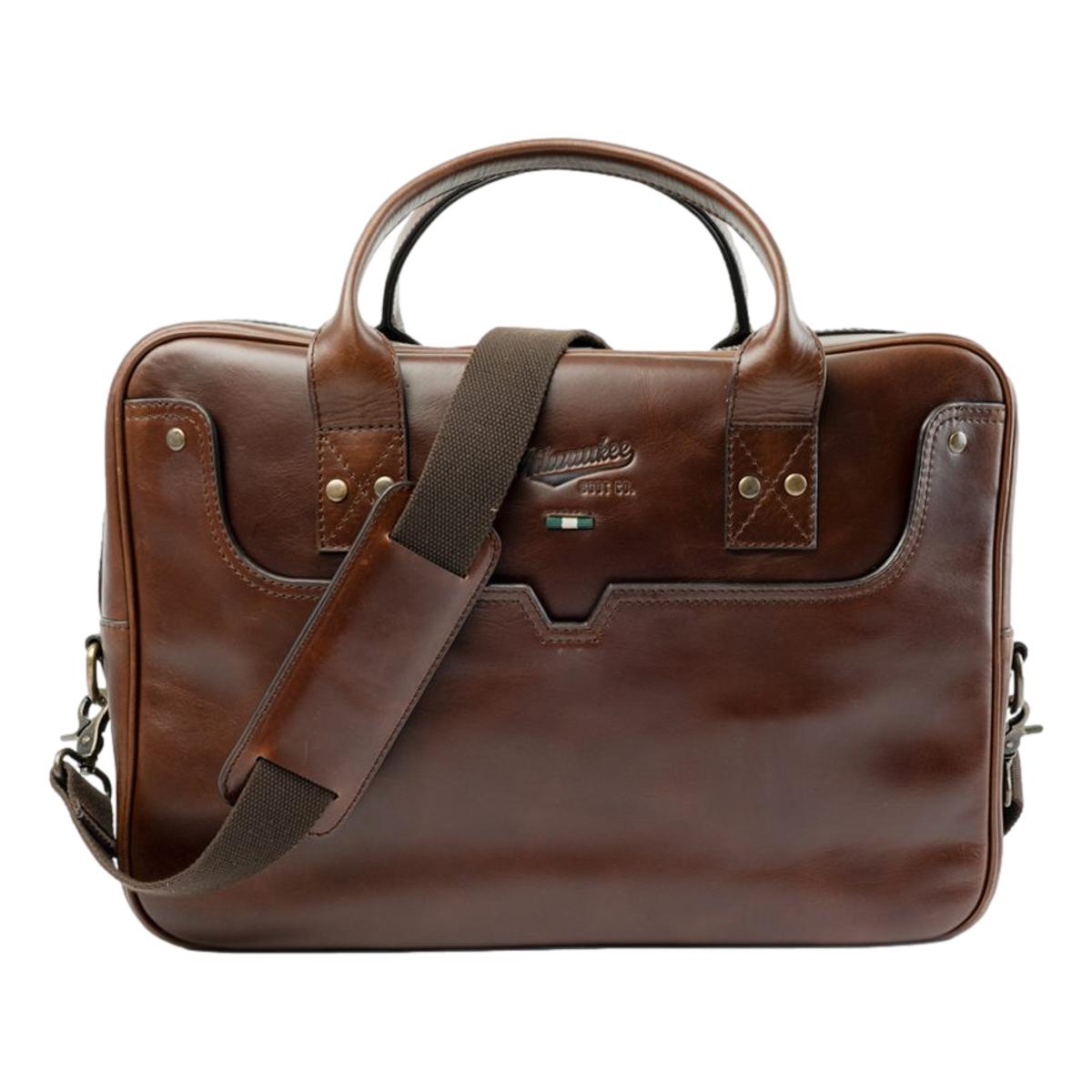 Mier Brown Leather Briefcase - Bag