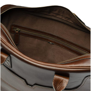 Mier Brown Leather Briefcase - Bag