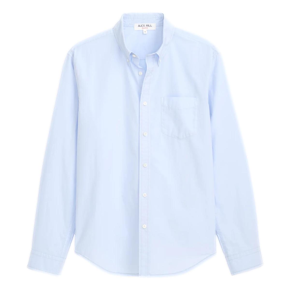 Mill Shirt Cotton Poplin Calm Blue - Shirts