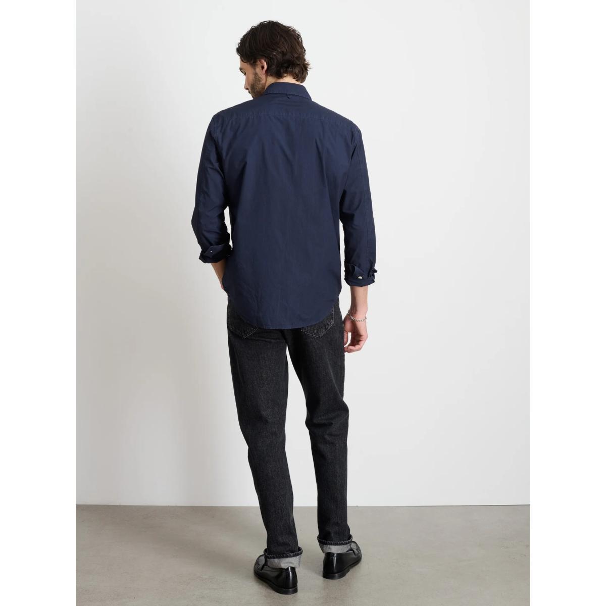 Mill Shirt Cotton Poplin Dark Navy - Shirts