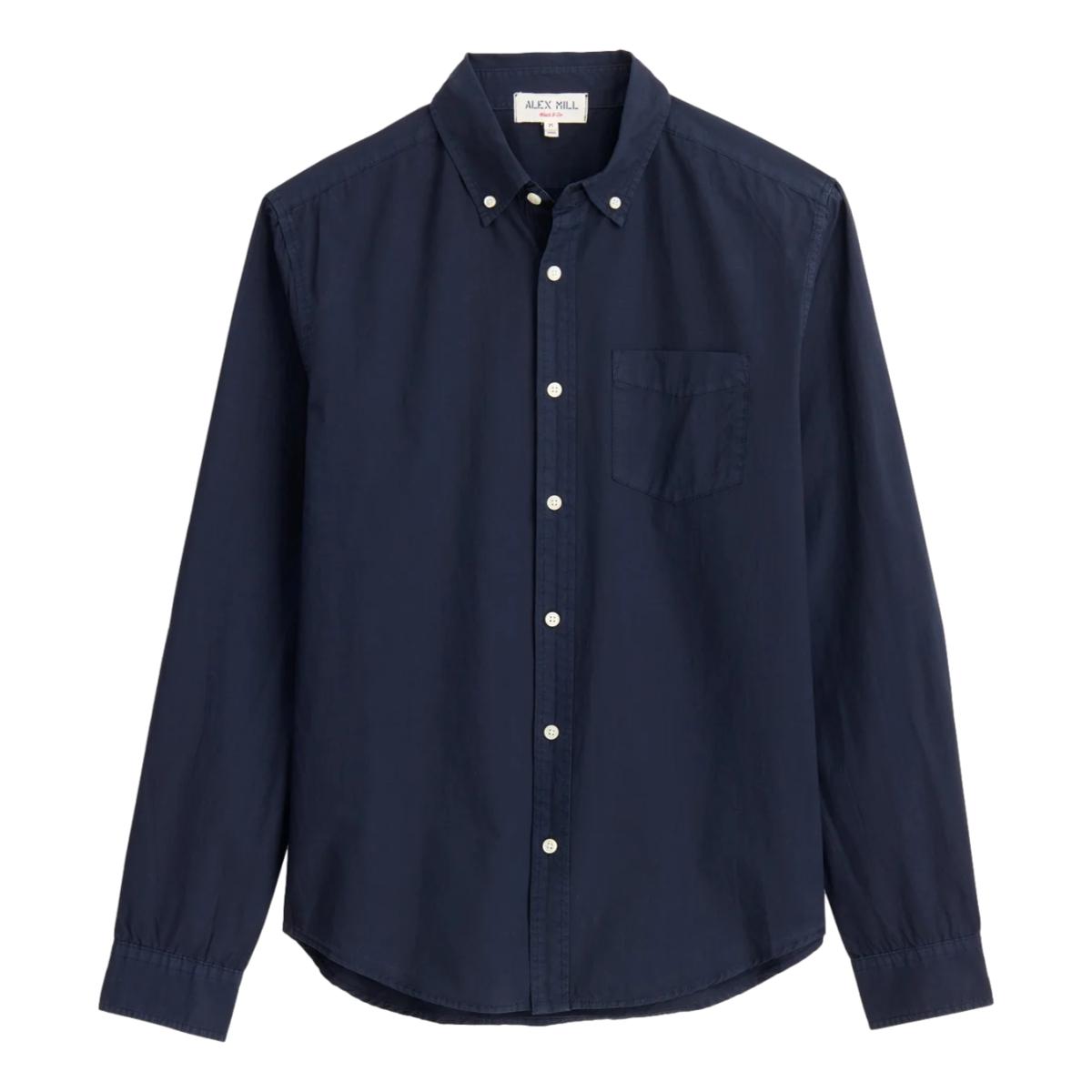 Mill Shirt Cotton Poplin Dark Navy - Shirts