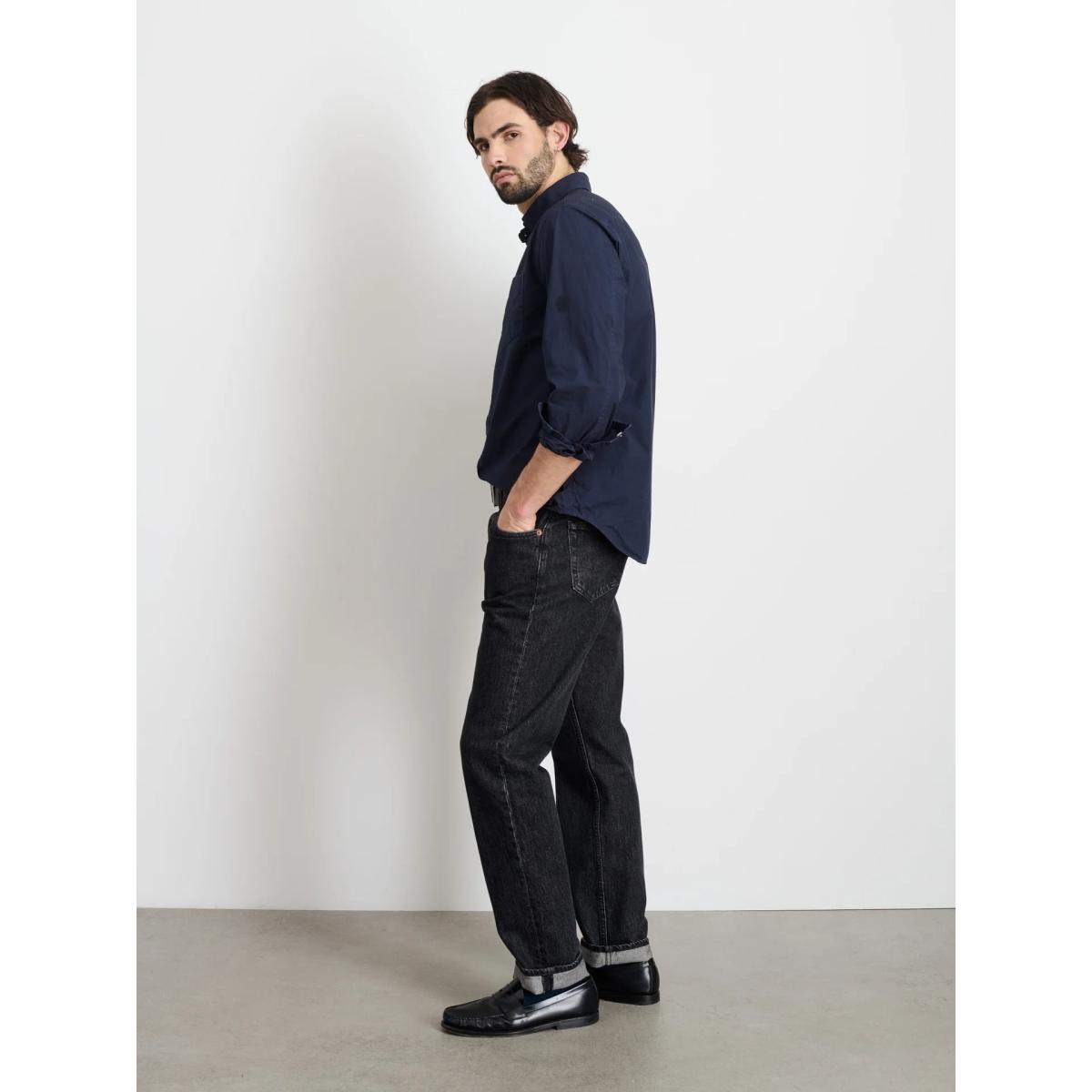 Mill Shirt Cotton Poplin Dark Navy - Shirts