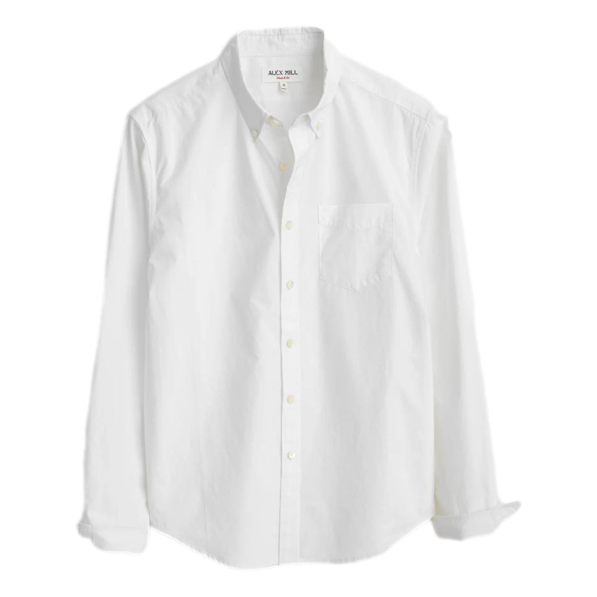 Mill Shirt Cotton Poplin White - Shirts
