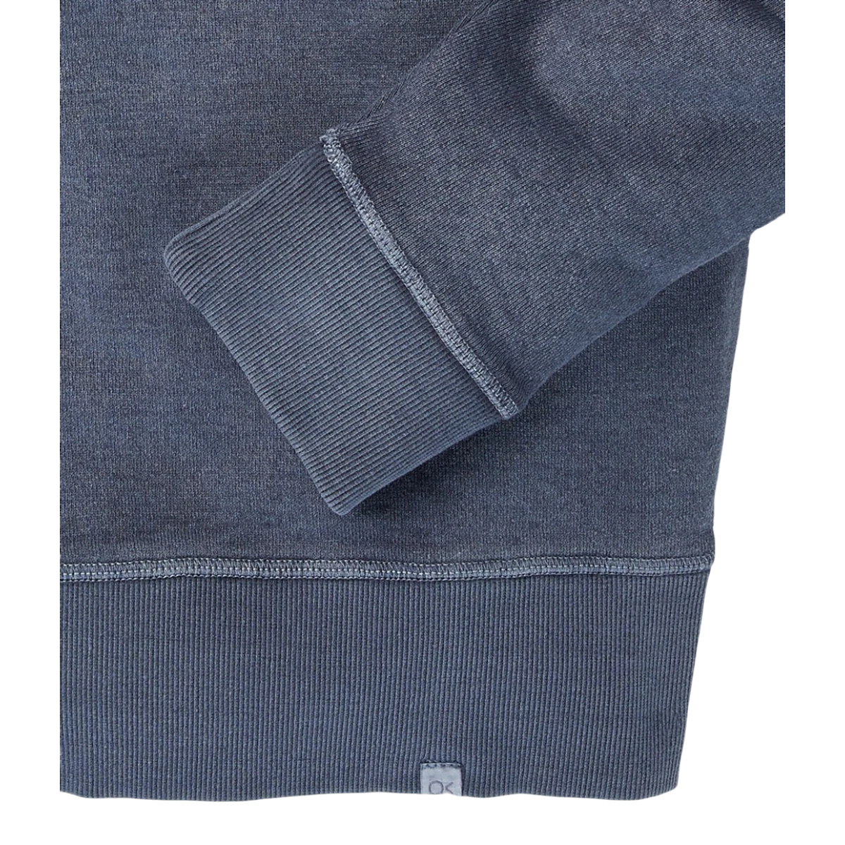 MILWORK Admiral Blue Sur sweatshirt made from a hemp and organic cotton blend with a chest pocket and garment-dyed finish.