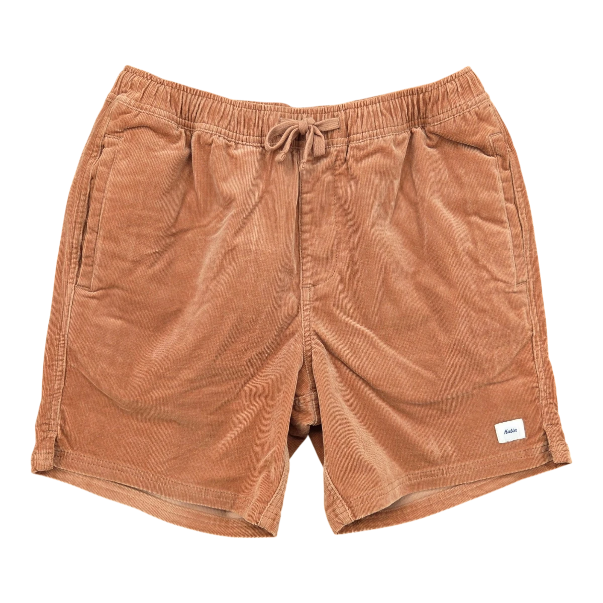 MILWORK Cord Local Short Brush in tan corduroy with drawstring waist and side pockets. Casual shorts with 17" outseam.