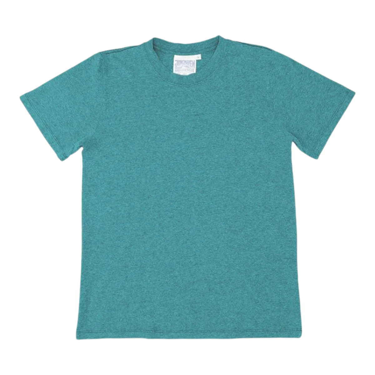 MILWORK Heathered Jung Tee in deep teal, a classic fit short sleeve crewneck made from a lightweight hemp and organic cotton blend.