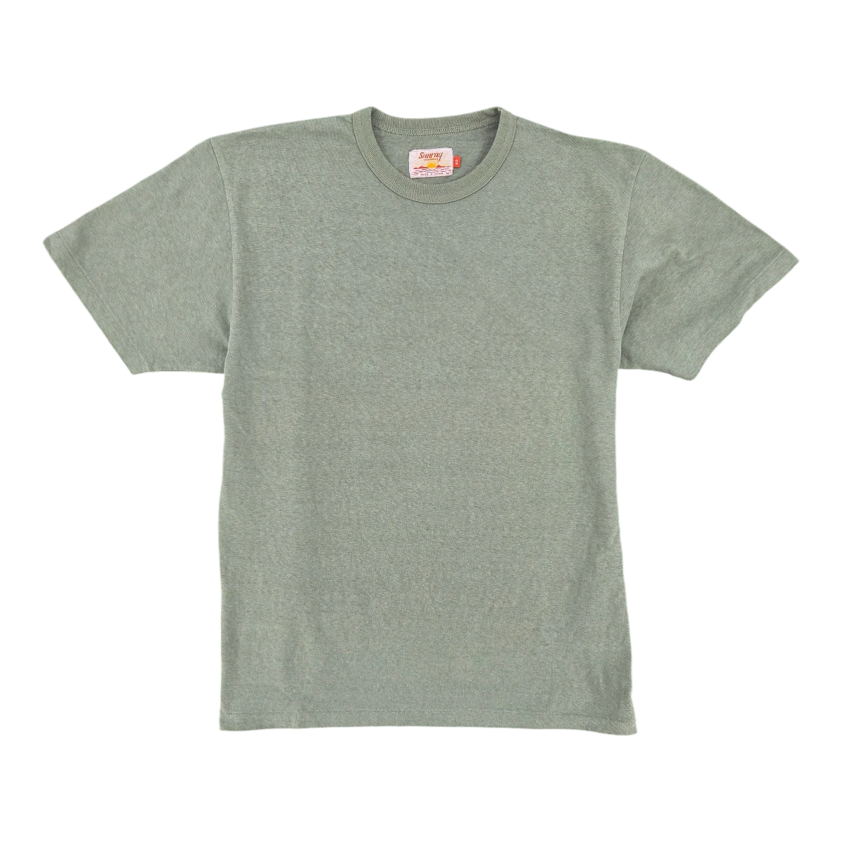 MILWORK Haleiwa Loopwheel Tee in a muted green, made from recycled cotton with a crew neck and short sleeves.