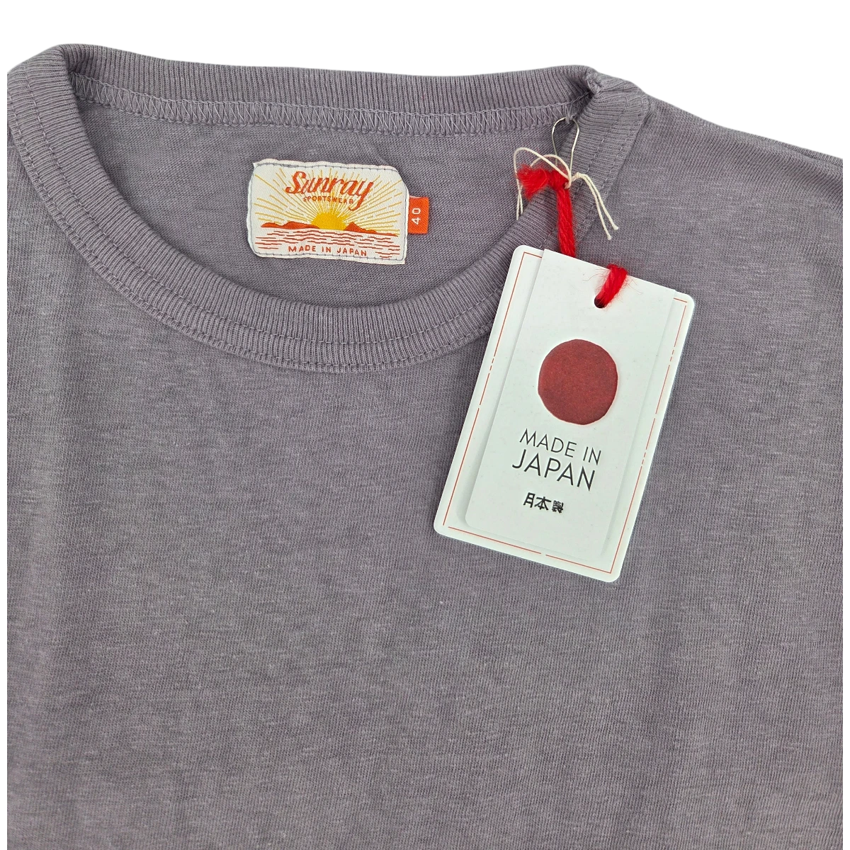 MILWORK Haleiwa Loopwheel Tee in minimal grey recycled cotton. Features a crew neck and Sunray Sportswear branding.