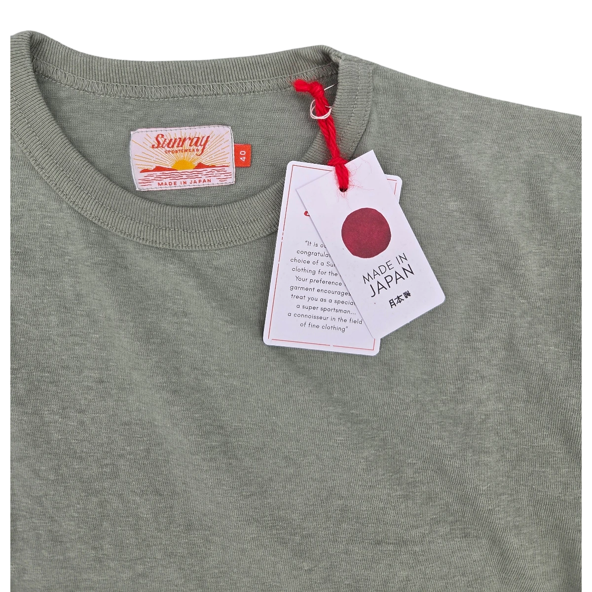 MILWORKSHaleiwa Loopwheel Tee in sage green, made from recycled cotton with a loopwheel construction and no side seams.
