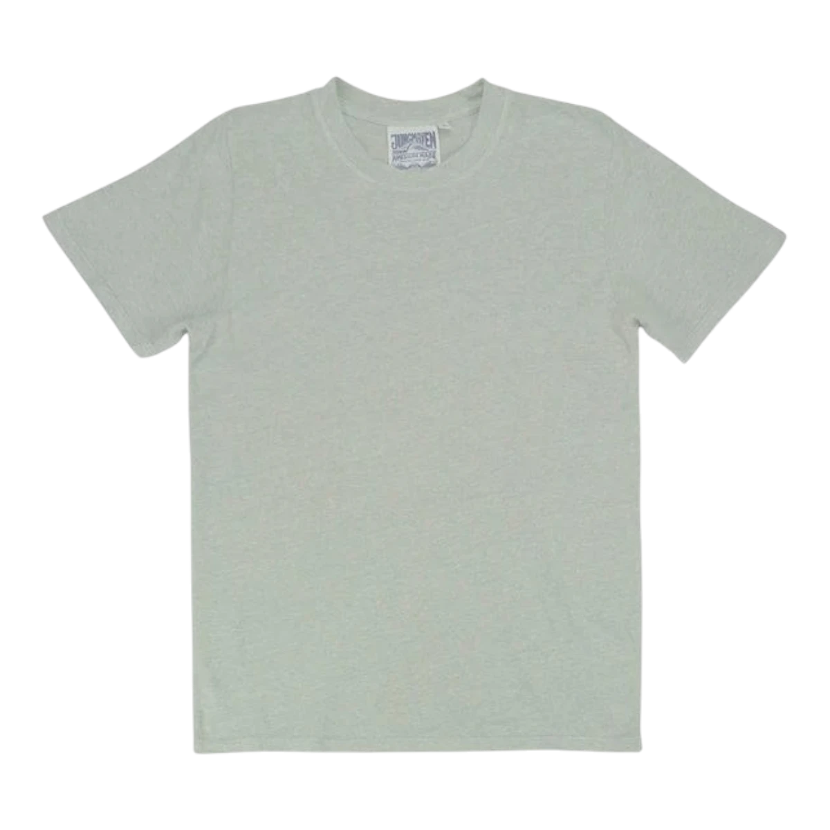 MILWORK Heathered Jung Tee in Agave Green. Classic fit, short sleeve, crewneck tee made from a lightweight hemp and organic cotton blend.