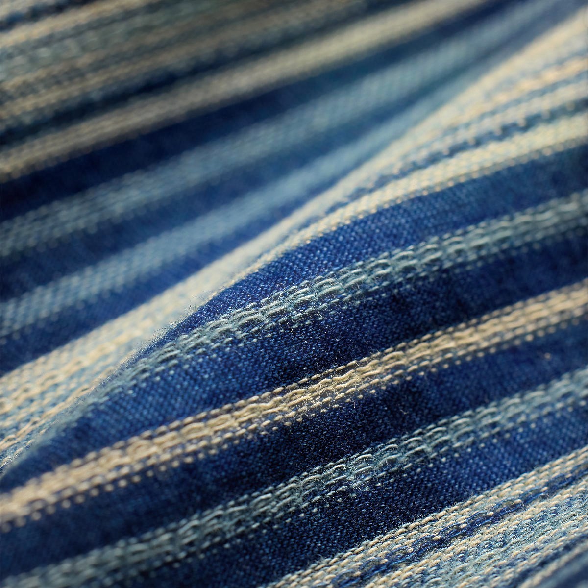 MILWORK Indigo multi-striped cotton jersey tank top with ribbed trim. Classic casual style.
