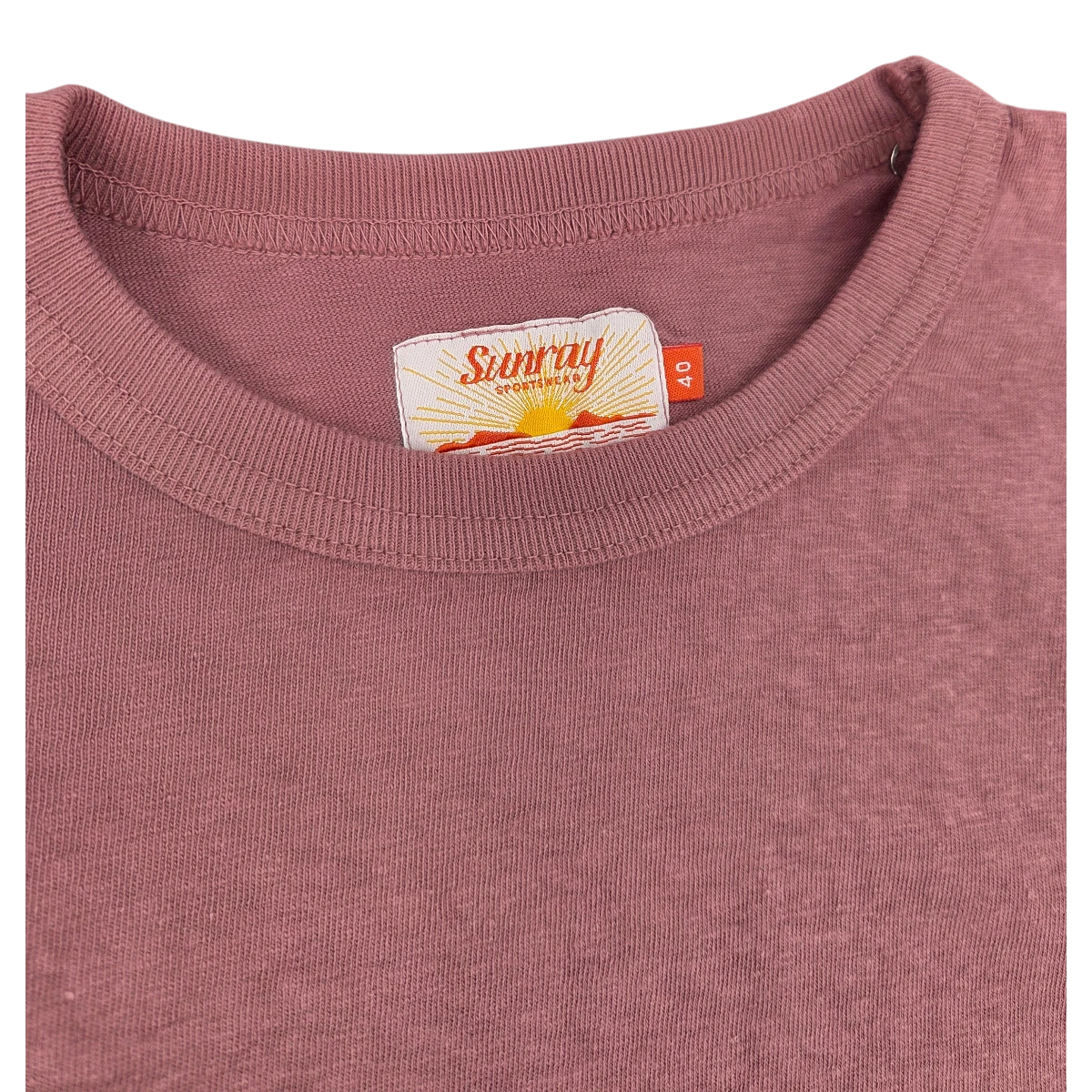 MILWORK Haleiwa Loopwheel Tee in wistful mauve recycled cotton. Features a classic crew neck and loopwheel construction for a seamless fit.