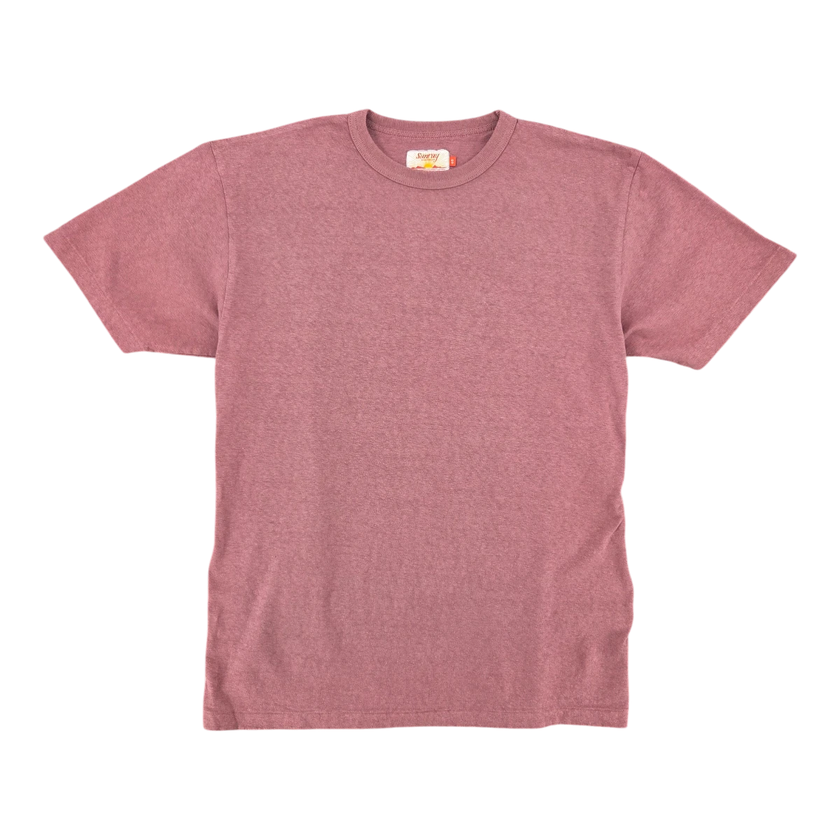 MILWORK Haleiwa Loopwheel Tee in wistful mauve recycled cotton. Midweight, durable, and made in Japan with no side seams.