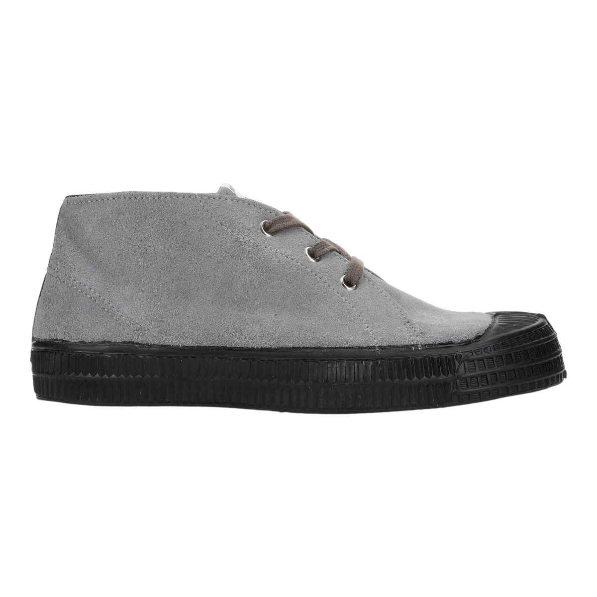 MILWORK NG Lone Star Grey suede chukka boots with black rubber soles and laces. Collaboration with Noel Gallagher.
