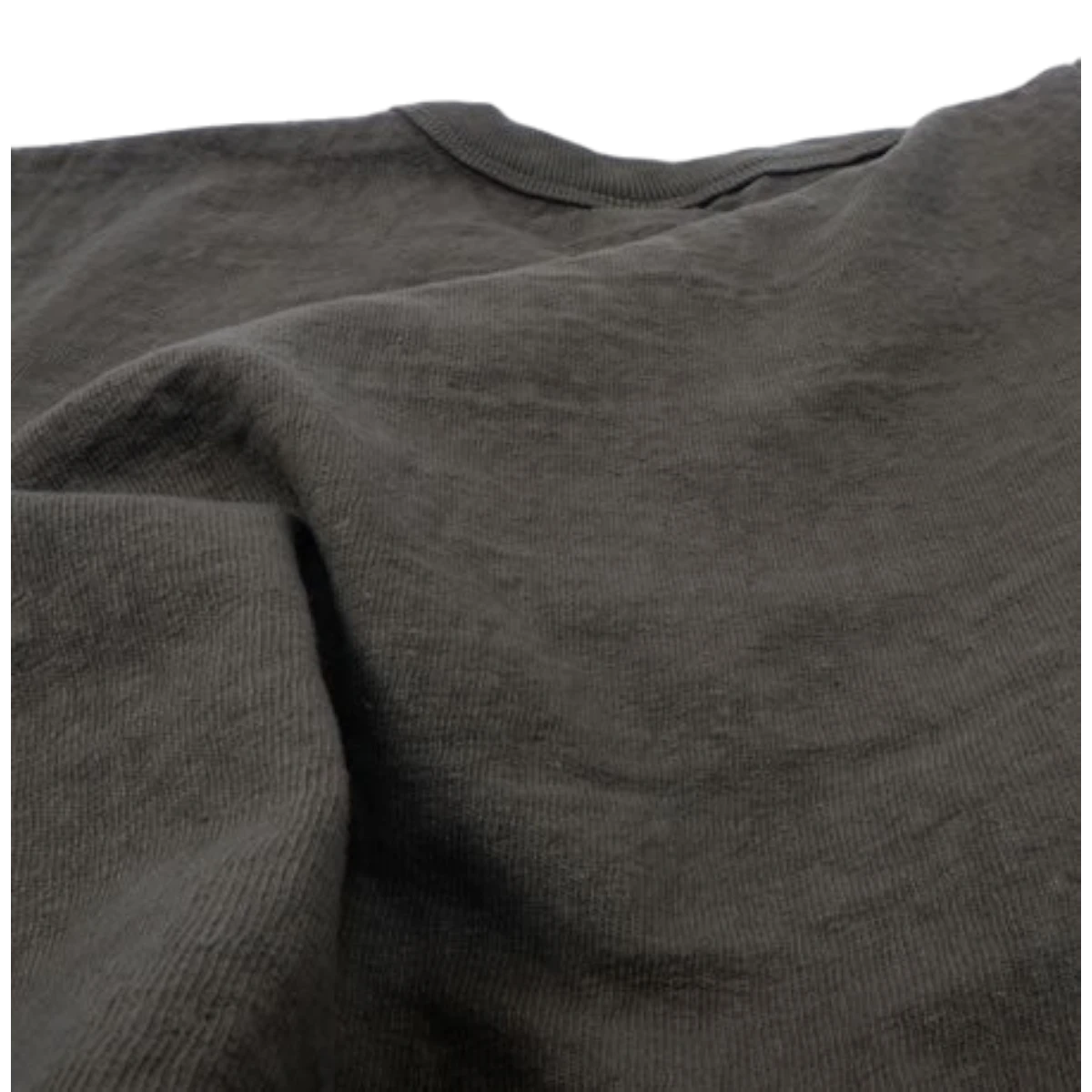 MILWORK No.8 Slub Nep Short Sleeve T-Shirt in olive green. Durable 9.5 oz. cotton blend with unique slub texture and neps.
