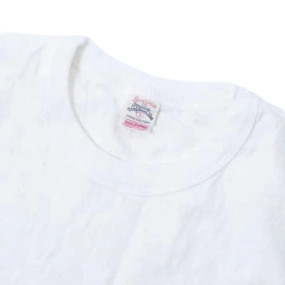 MILWORK No.8 Slub Nep Short Sleeve T-Shirt in white, made from durable 9.5 oz cotton with a unique textured slub and nep finish.
