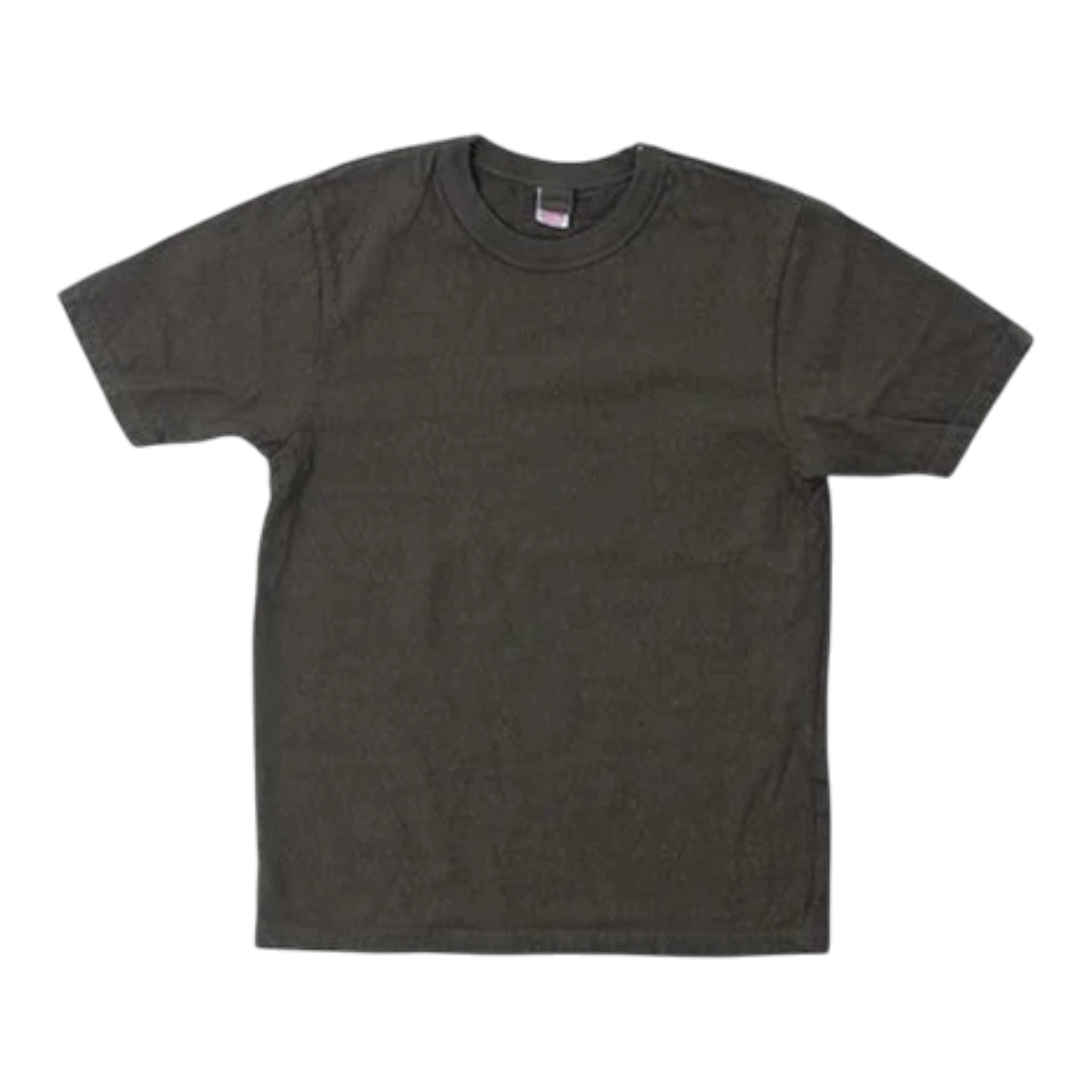 MILWORK Olive green slub nep short sleeve t-shirt made from durable 9.5 oz cotton blend with unique textured finish.