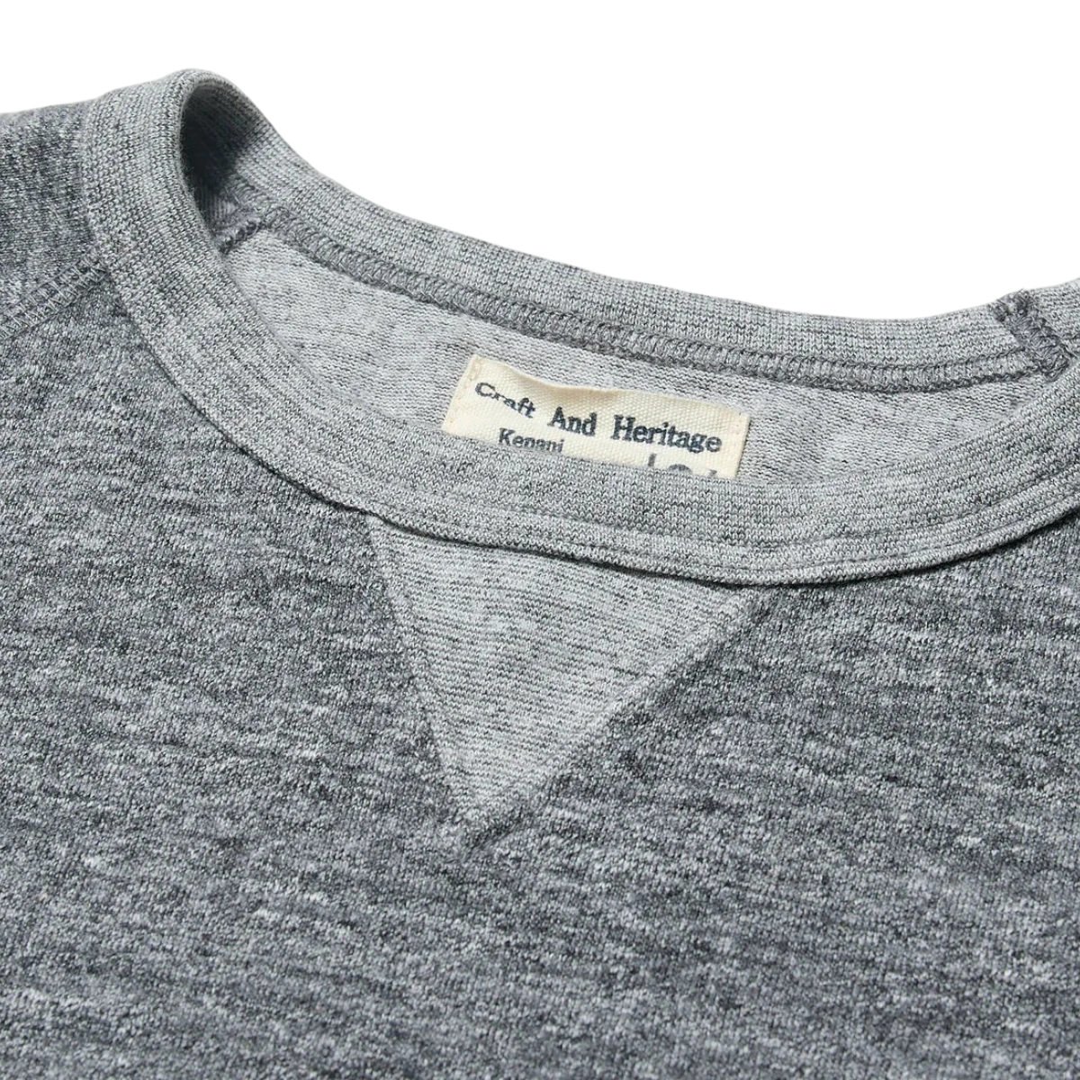 MILWORK Raffia Cotton Gusset T-Shirt in gray, made in Japan with a soft, fluffy jersey knit.