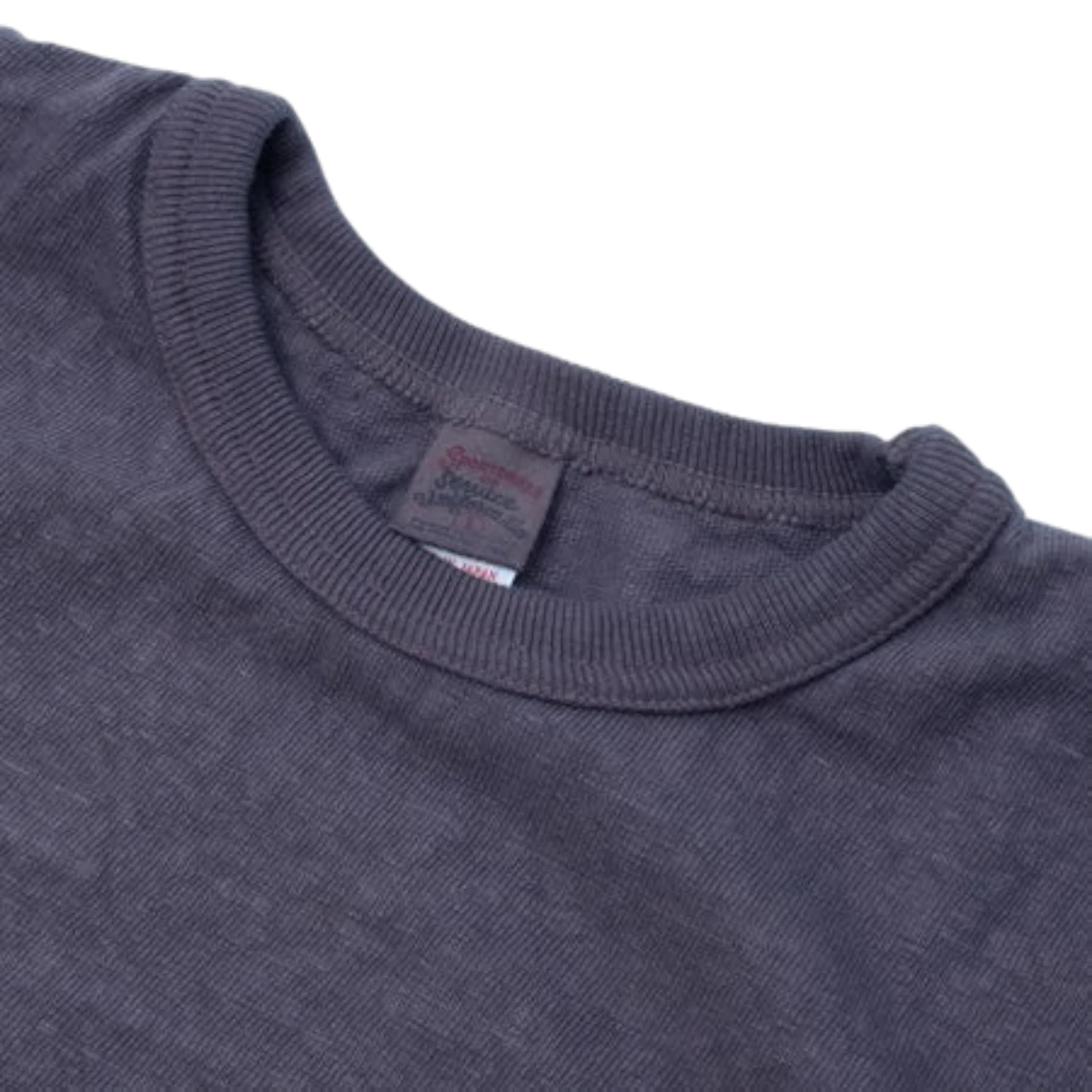 MILWORK No.8 Slub Nep Short Sleeve T-Shirt in purple navy. Durable 9.5 oz. cotton jersey with unique slub texture and neps.