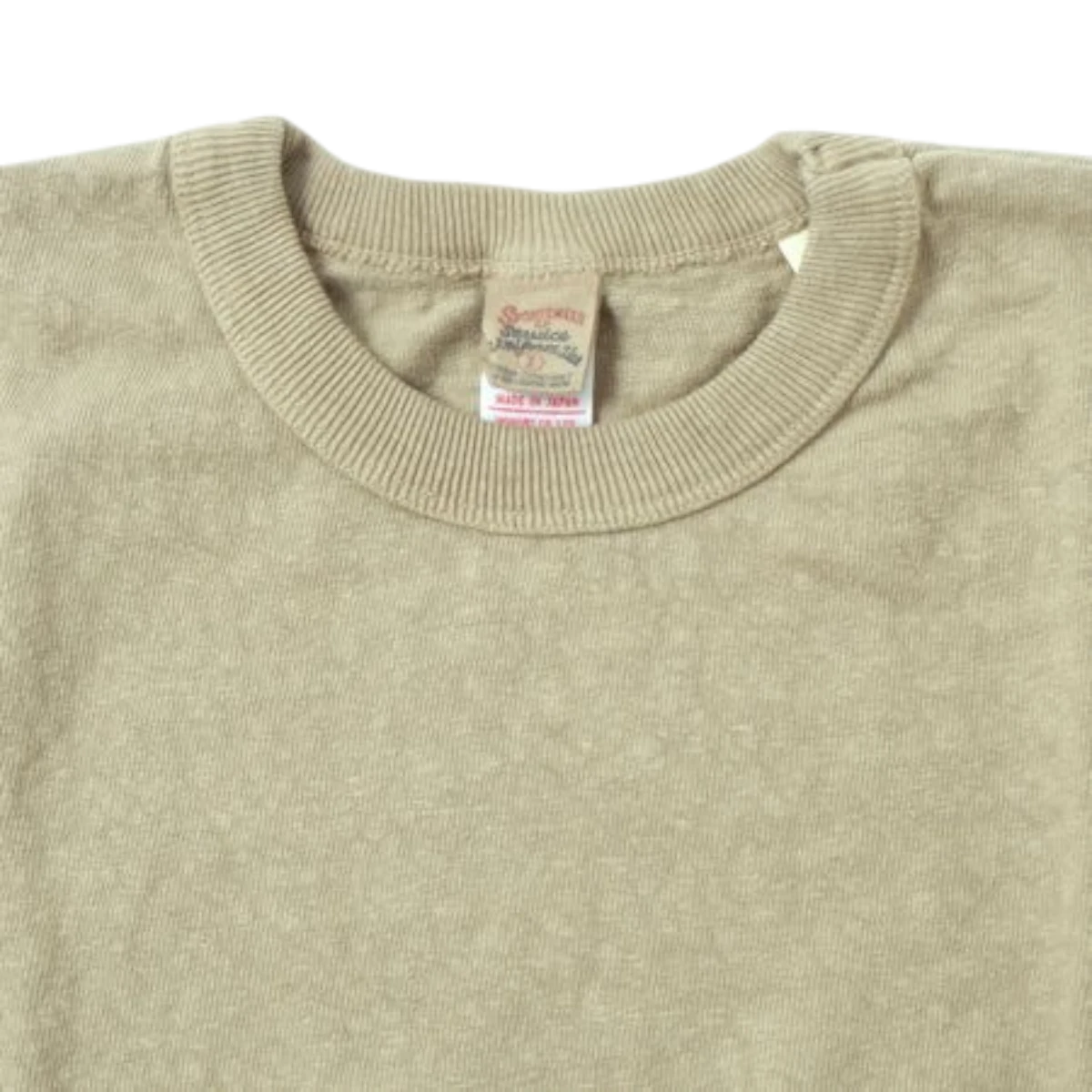 MILWORK No.8 Slub Nep Short Sleeve T-Shirt in sand beige. Durable 9.5 oz. cotton jersey with unique slub texture and neps.