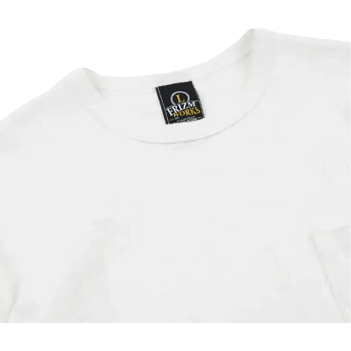 MILWORK White slub cotton crew neck pocket tee with a relaxed fit and subtle texture.