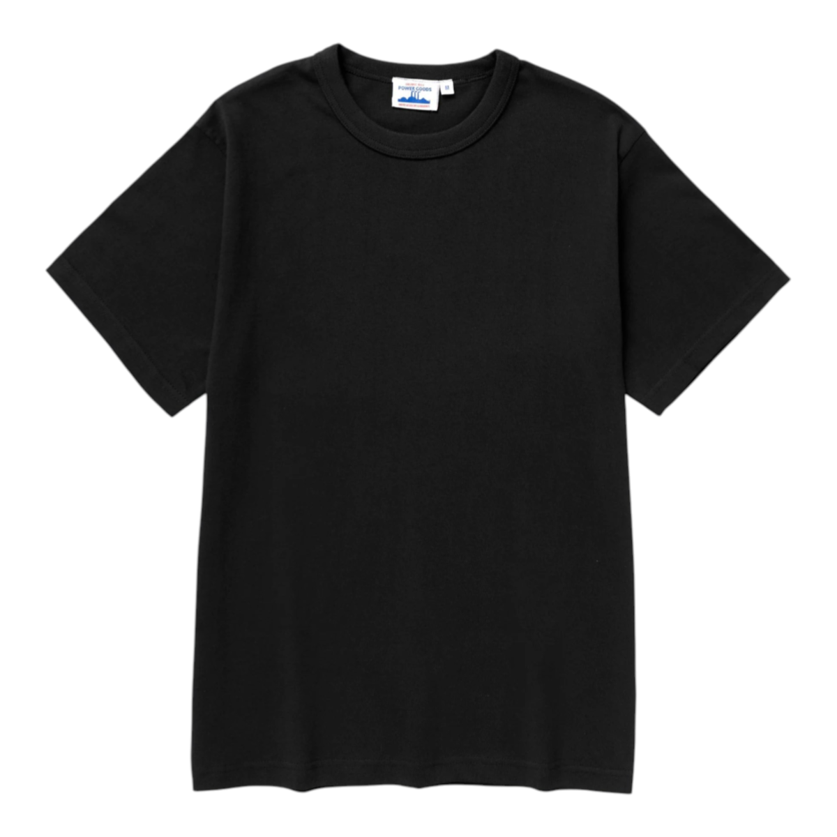MILWORKS 7.5oz Archive Tee in black, made from 100% organic cotton with a vintage-inspired neckline.