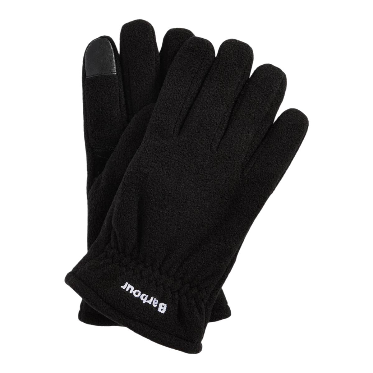 MILWORKS Barbour Coalford black thermal fleece gloves with elasticated cuffs and embroidered logo detail