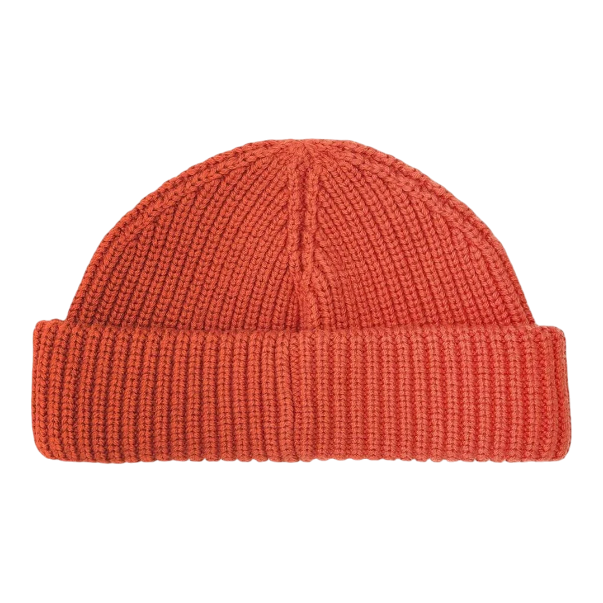 MILWORKS Barbour Mosely fisherman beanie in rooibos orange cotton-wool blend with ribbed knit texture