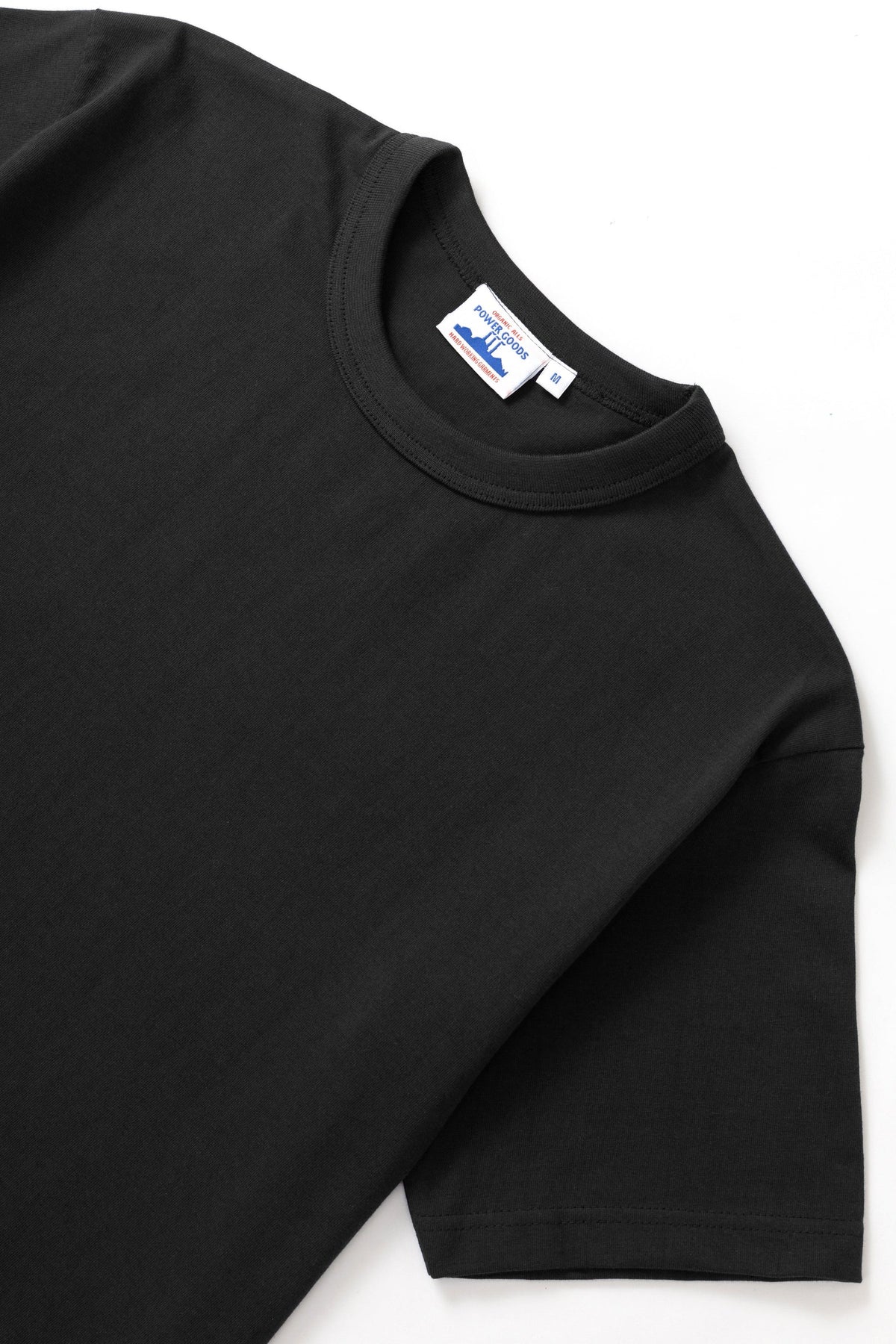 MILWORKS 7.5oz Archive Tee in black, made from heavy 100% organic cotton with a vintage-inspired neckline.