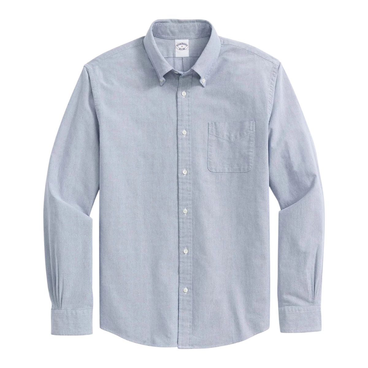 MILWORKS Brooks Brothers Friday Shirt in oxford blue with a button-down collar and chest pocket.