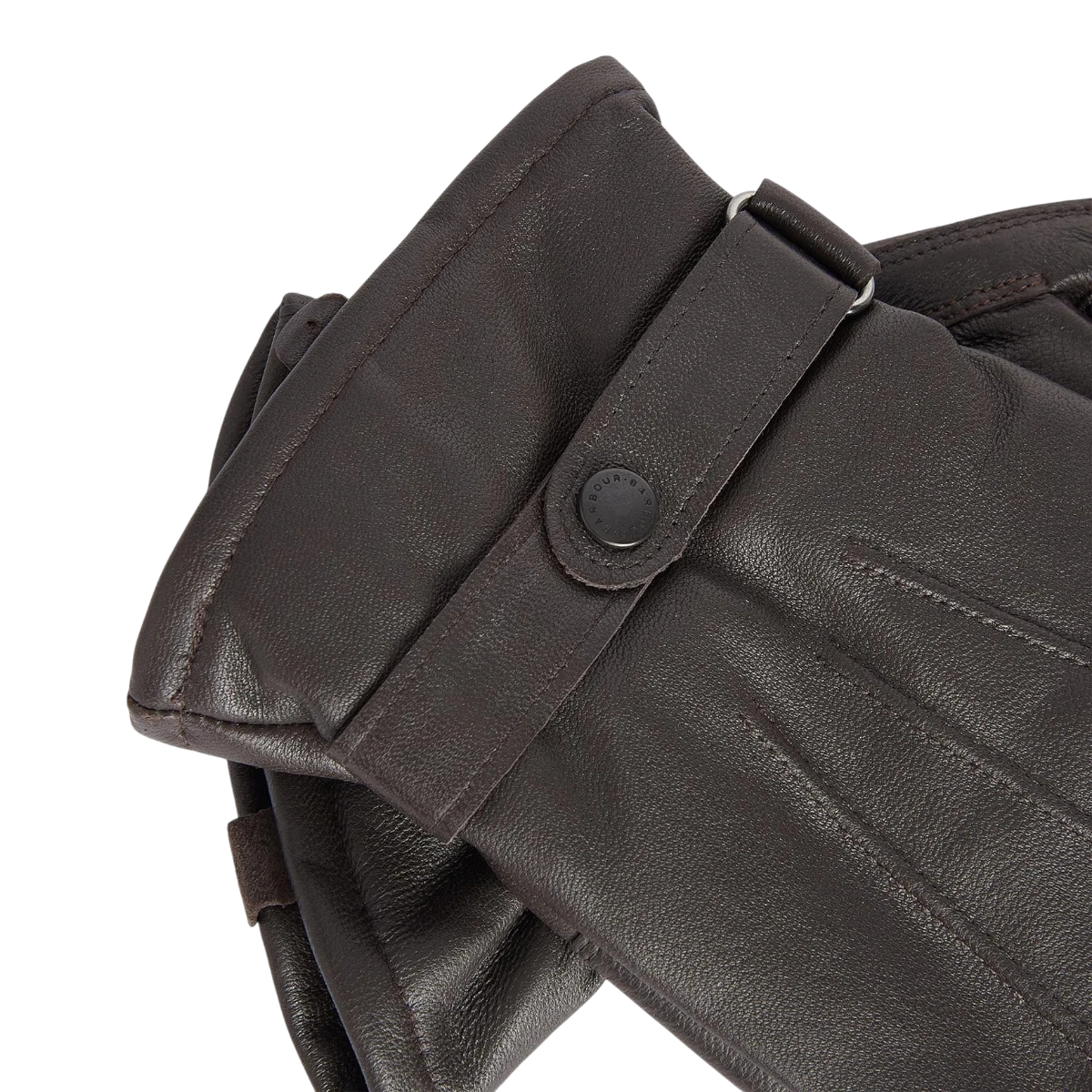 MILWORKS dark brown burnished leather gloves with Thinsulate lining and branded stud-close cuff strap