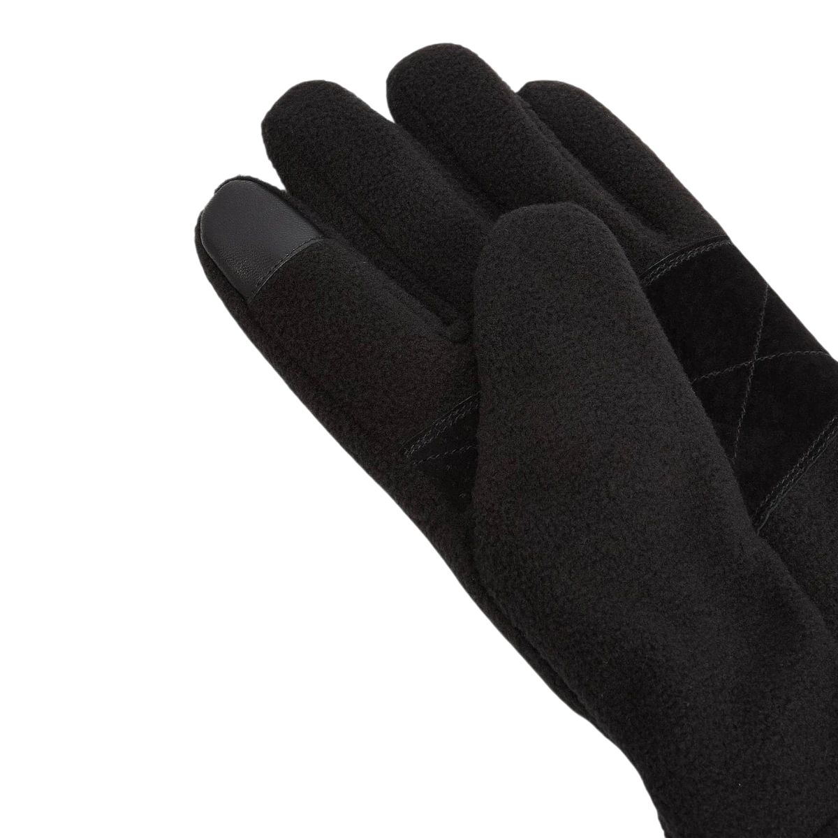 MILWORKS Coalford black thermal fleece gloves with elasticated cuffs and textured detailing on the palm