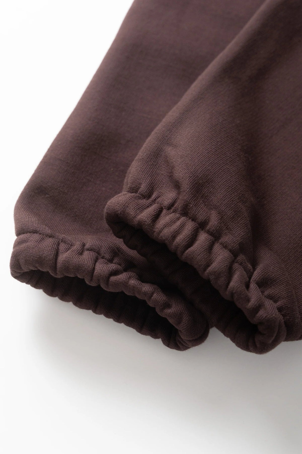 MILWORKS coffee brown 16oz organic cotton heavyweight sweatpants featuring elasticated cuffs