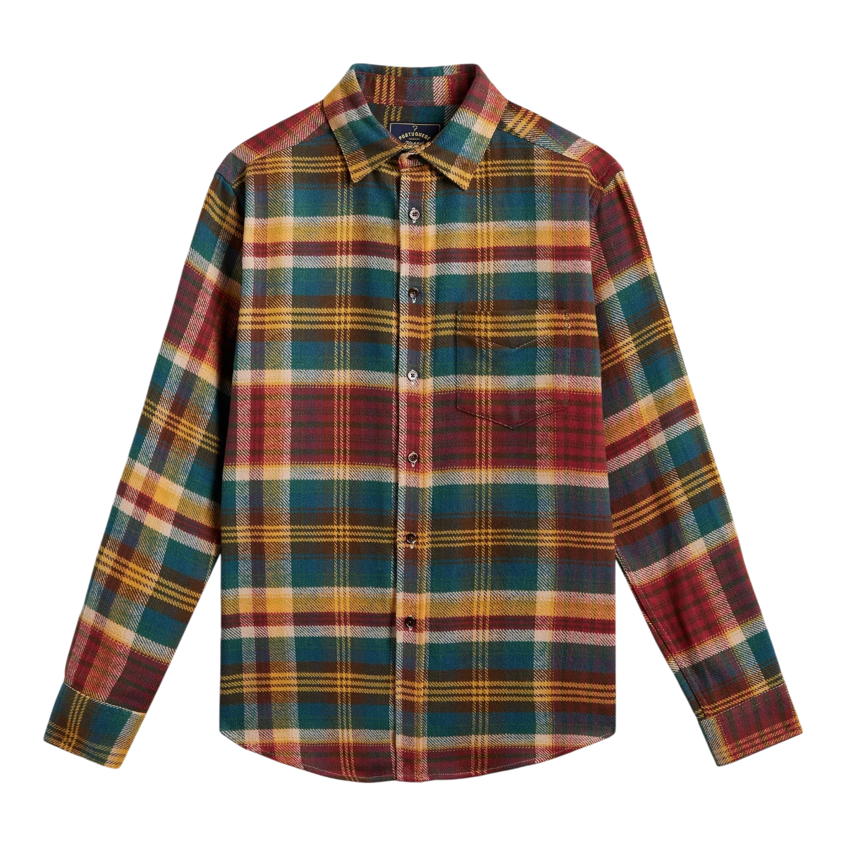 MILWORKS Fasema plaid flannel shirt in multi-colour cotton with mother of pearl buttons and a chest pocket