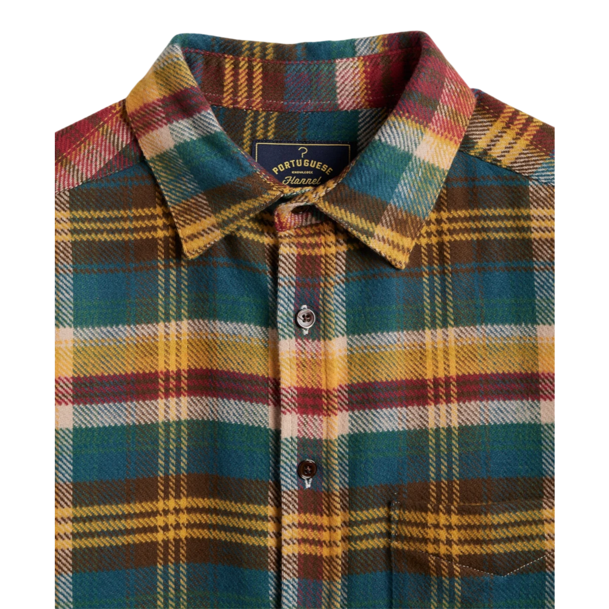 MILWORKS Fasema plaid flannel shirt in multi-colour cotton with mother of pearl buttons and classic collar