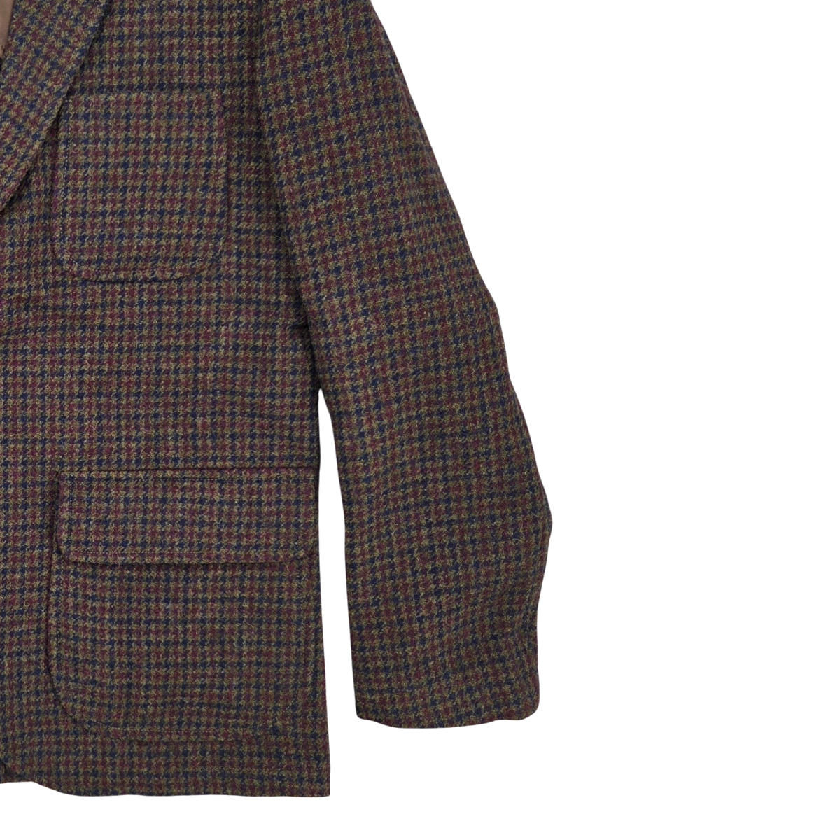 MILWORKS East Harbour Surplus Freeport jacket in grey and blue pied de poule pattern with patch pockets