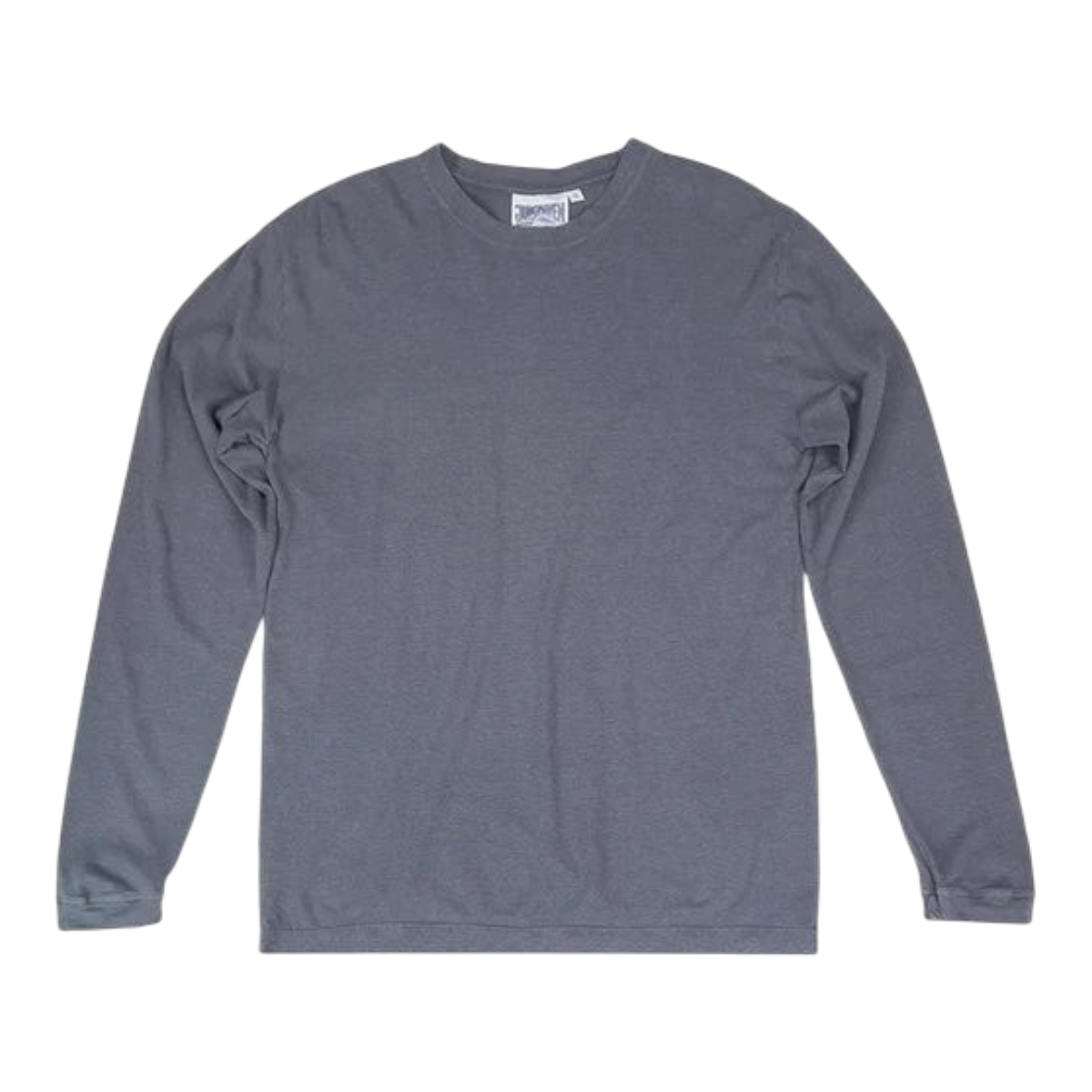 MILWORKS Heathered Jung long sleeve crewneck tee in diesel gray made from a soft hemp and organic cotton blend