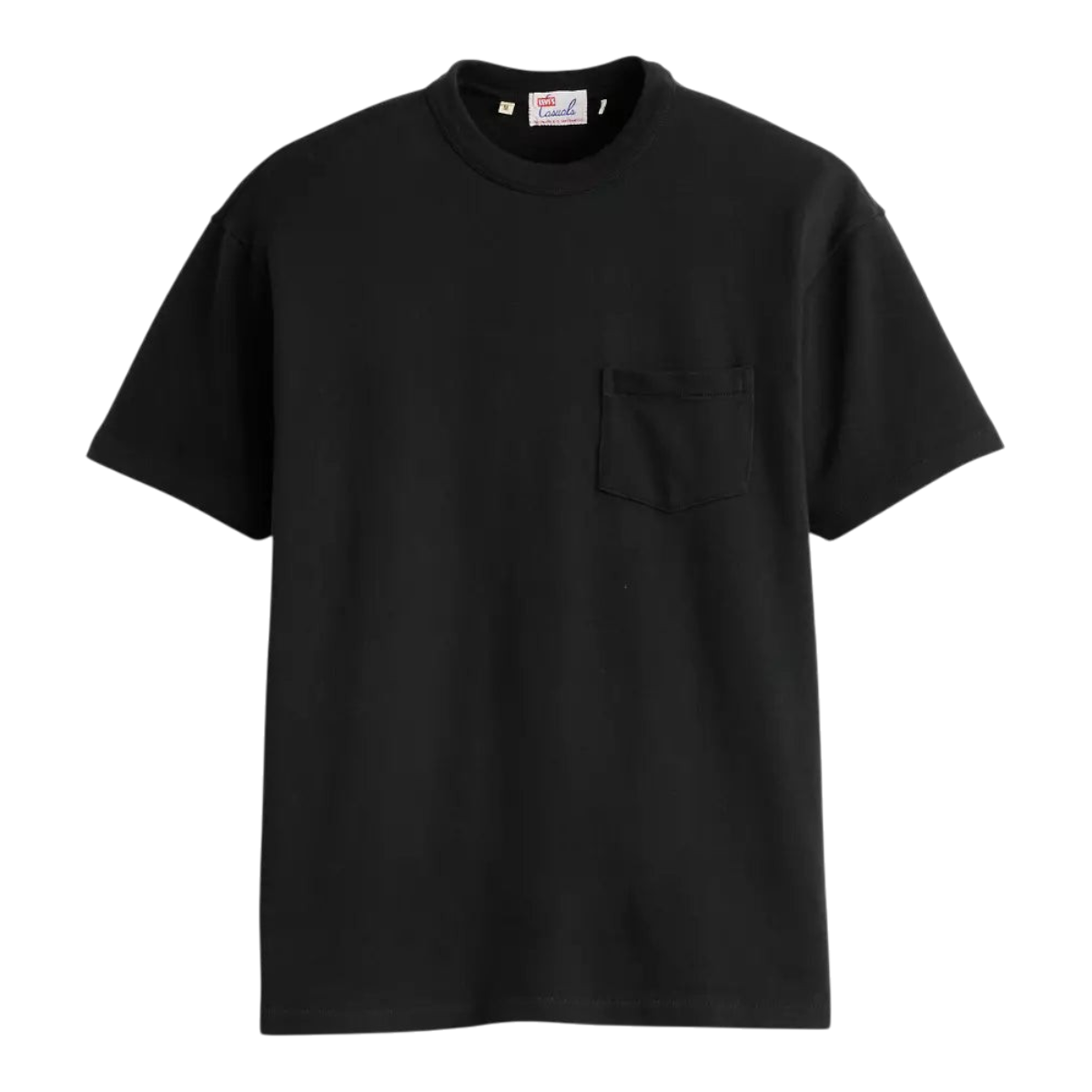 MILWORKS Levi's Vintage Clothing 1960's Casuals jet black heavyweight cotton crew neck t-shirt with chest pocket