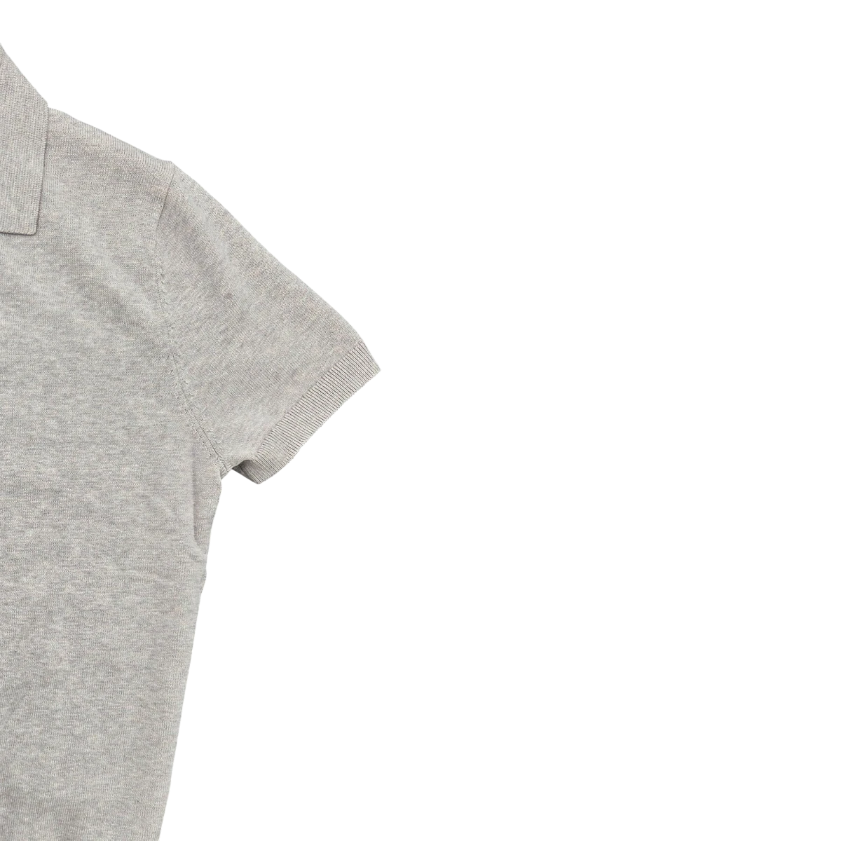 MILWORKS light grey short sleeve knit polo shirt made of 95% cotton and 5% cashmere.