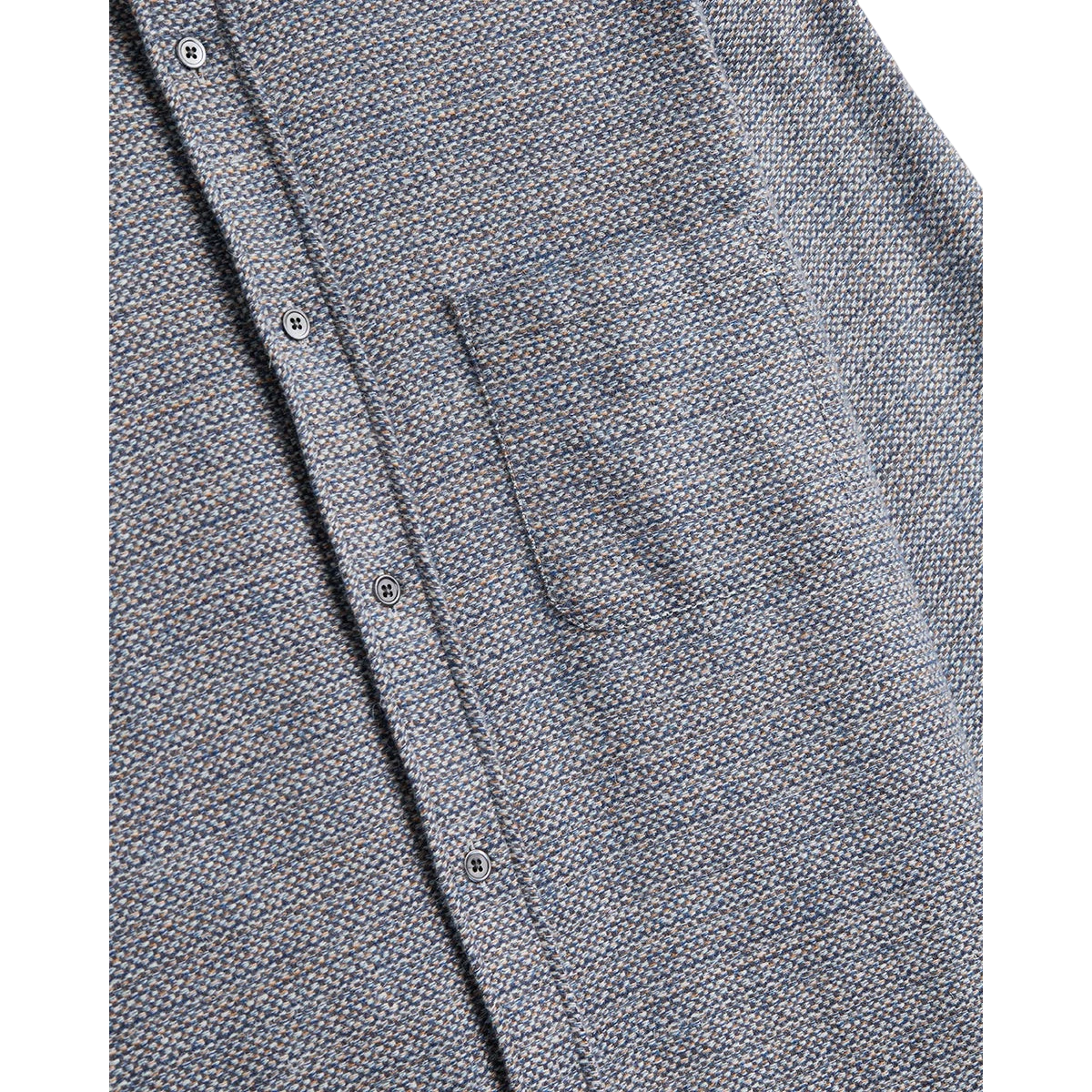 MILWORKS Magson blueish flannel shirt in 100% cotton with a chest pocket and mother of pearl buttons