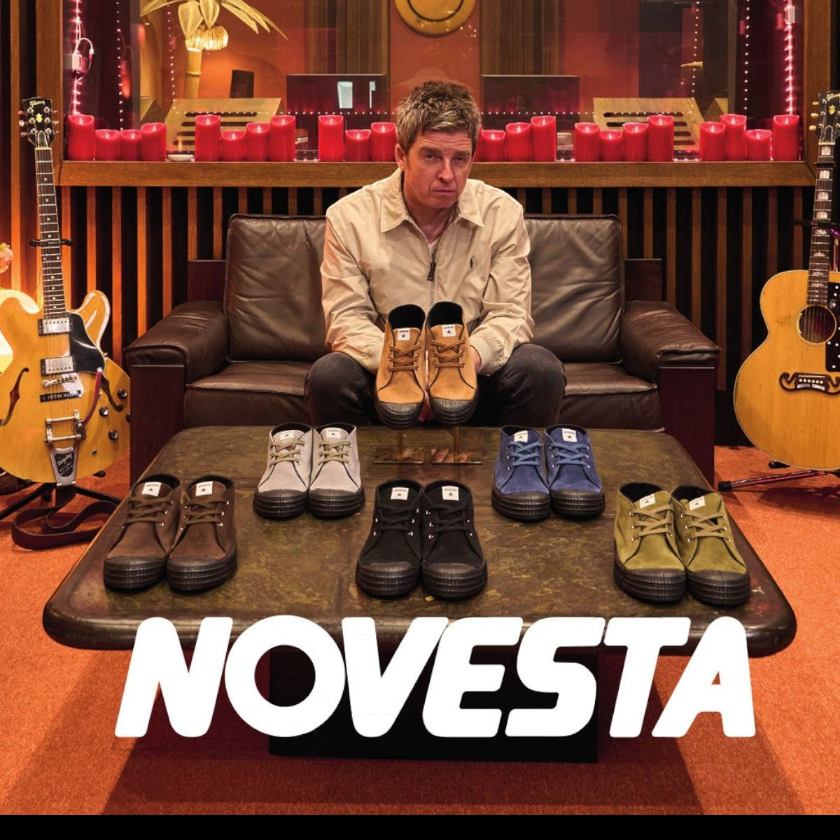 MILWORKS NG Lone Star Grey suede chukka boots with natural rubber soles and cotton laces. Collaboration with Noel Gallagher.